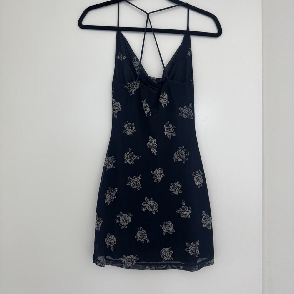 Motel rose print micro mesh mini dress - Picture 5 of 6